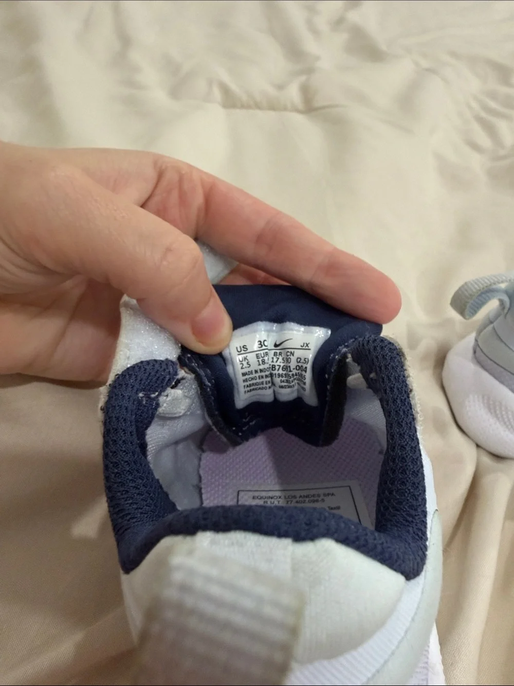 Nike Kids Gray and Navy Velcro Athletic Sneakers